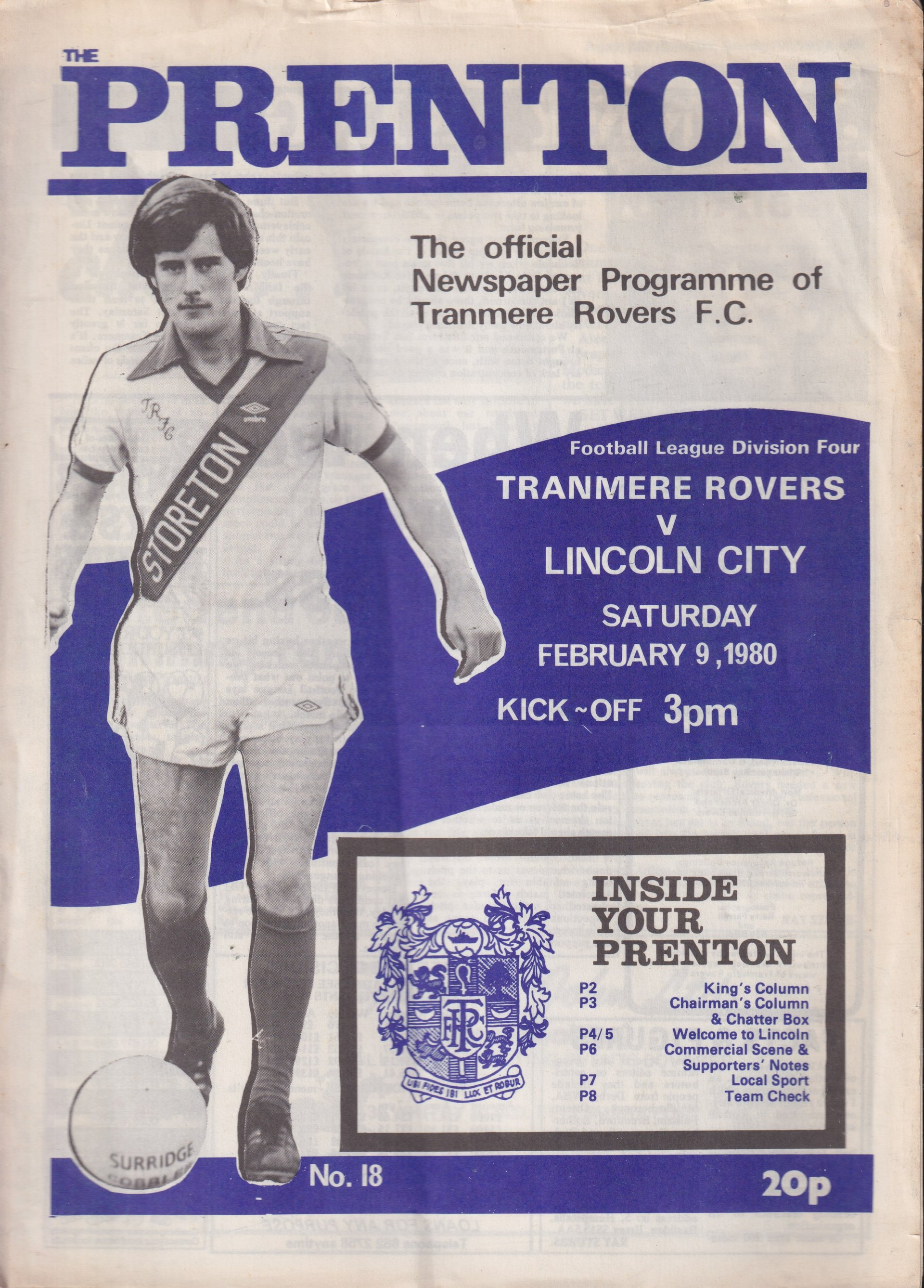 Tranmere Rovers v Lincoln City match programme